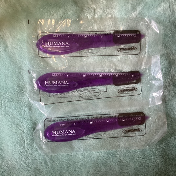 NEW 3 Humana Magnetic Drug Rep Letter Opener, Ruler, Note Holder - Picture 1 of 3